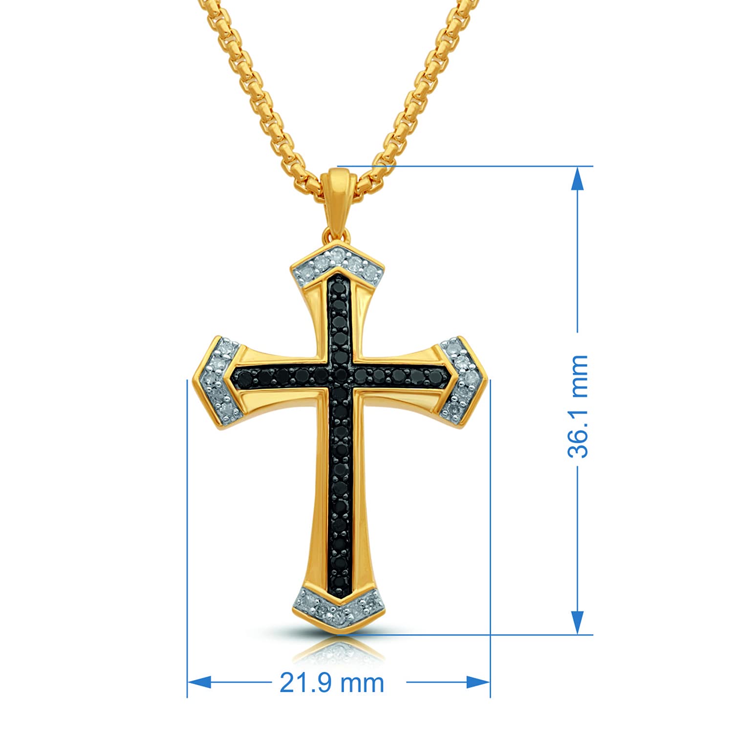 18K White Gold Men's Cross Pendant
